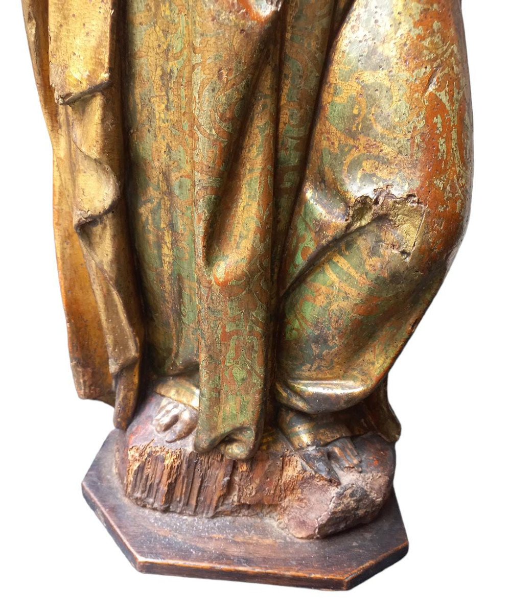 Scultura raffigurante Santo in legno-photo-1