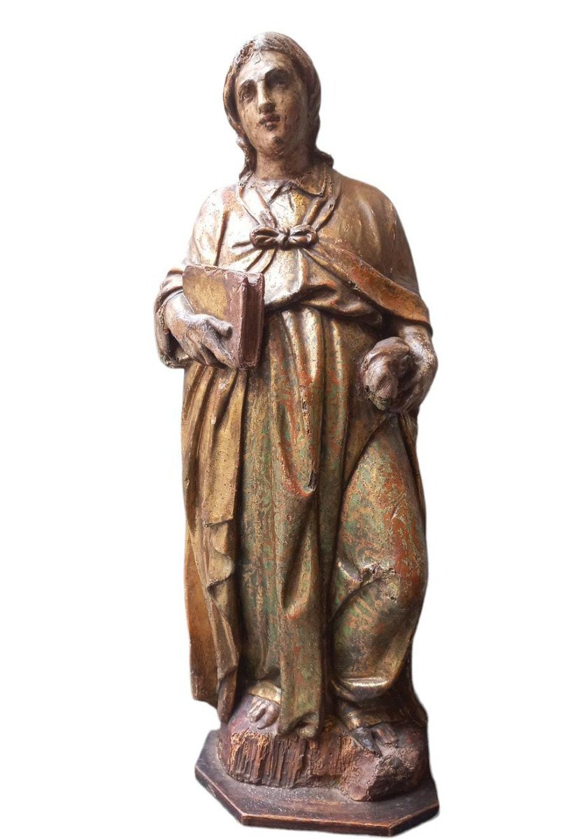 Scultura raffigurante Santo in legno