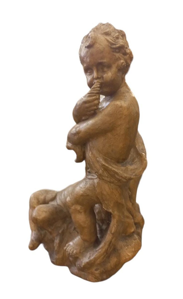 Putti con delfino, terracotta-photo-3