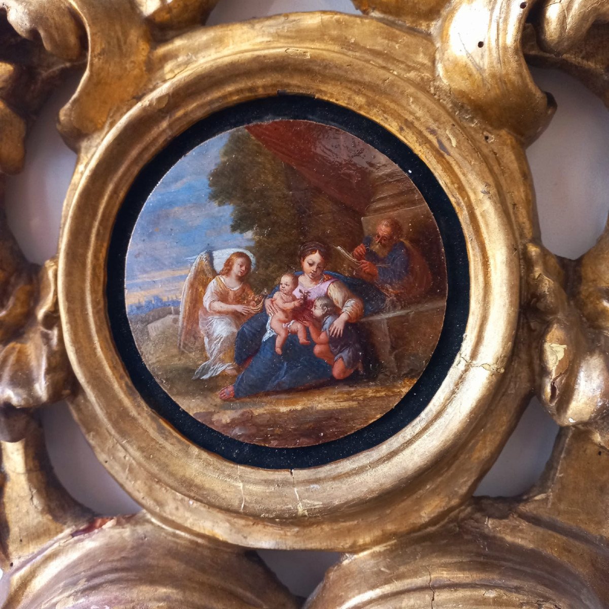 Sacra Famiglia con San Giovannino Bambino e Angelo-photo-3