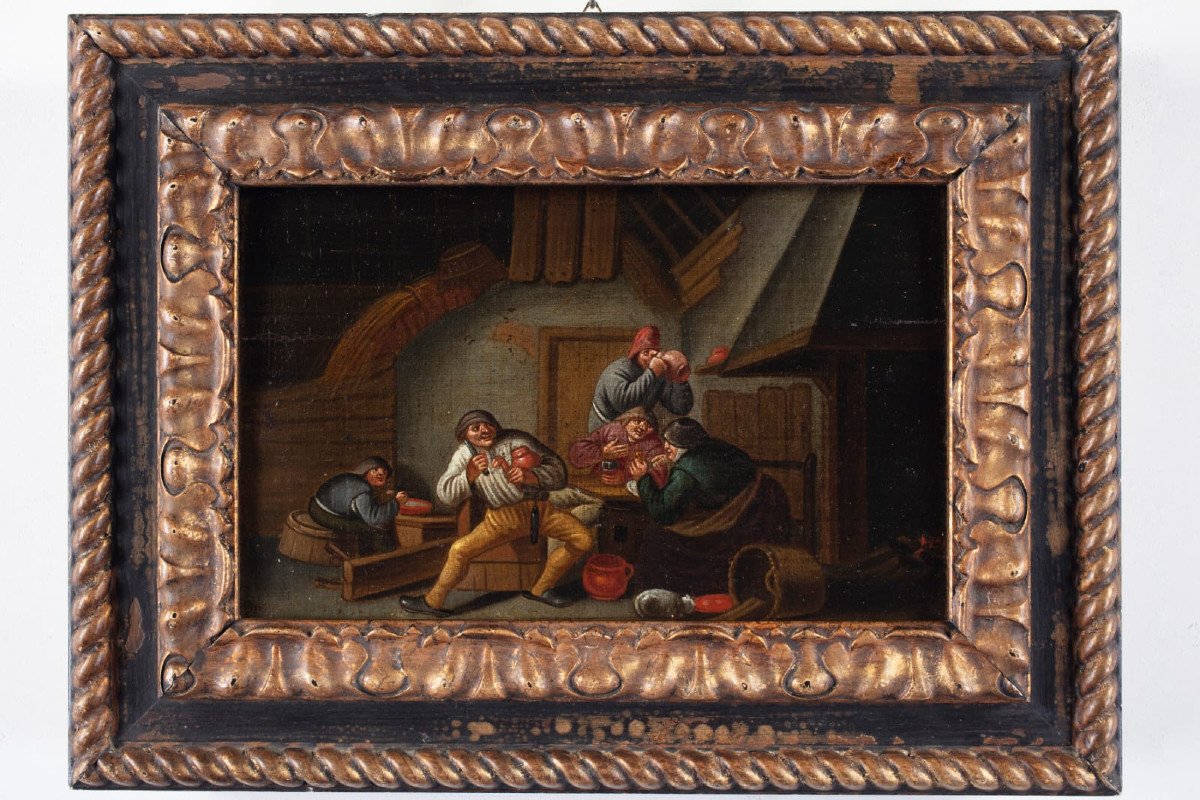 Interno di osteria, pittore del XVI secolo