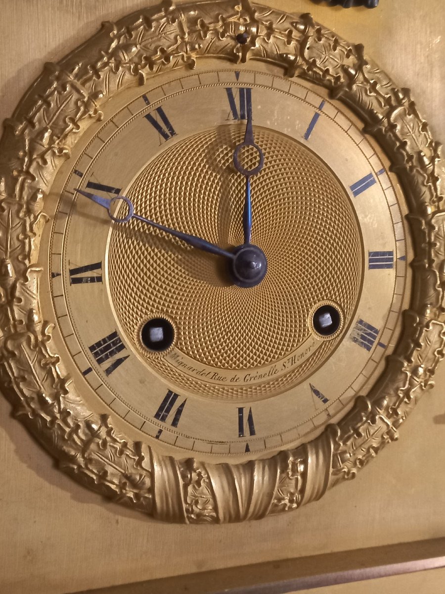 Orologio in bronzo dorato con la figura di Platone-photo-1