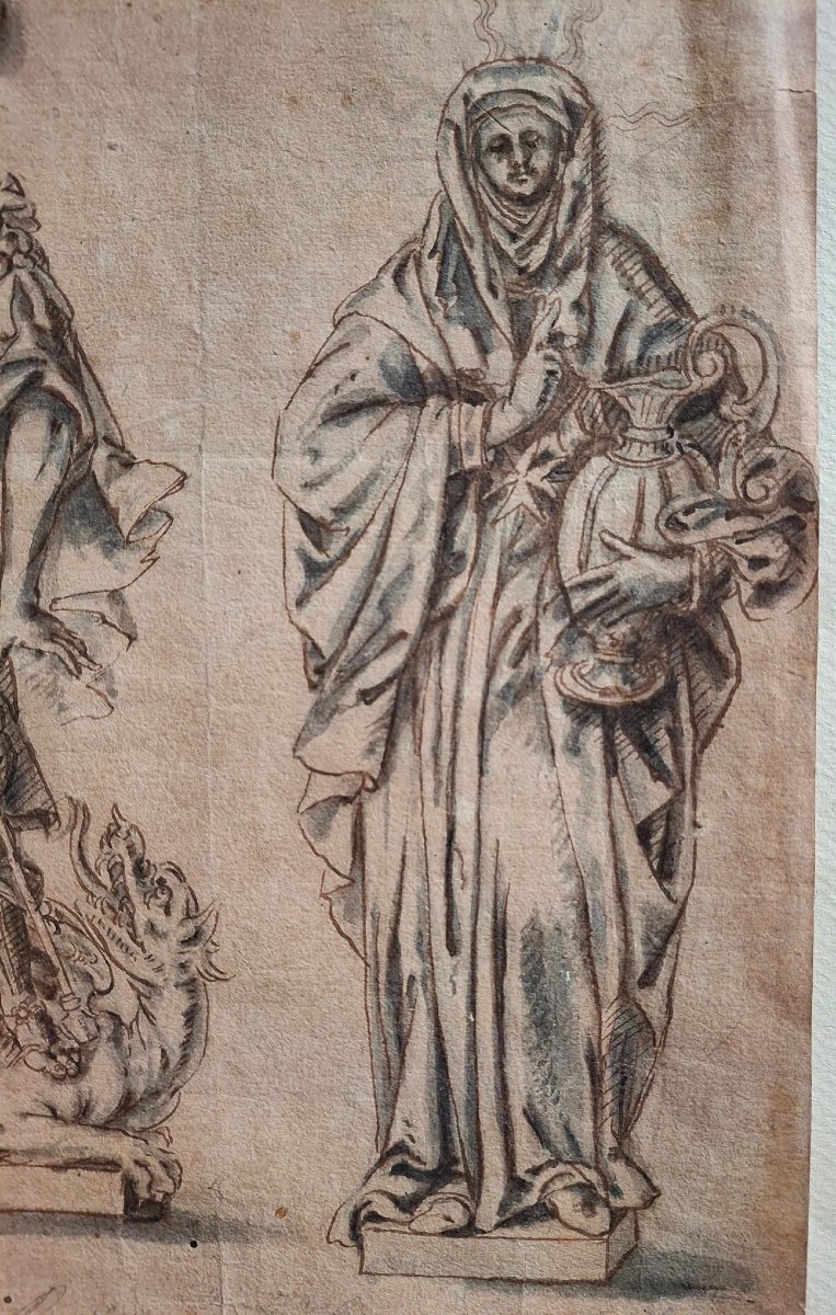 San Giorgio e la Samaritana, studio di due figure-photo-2