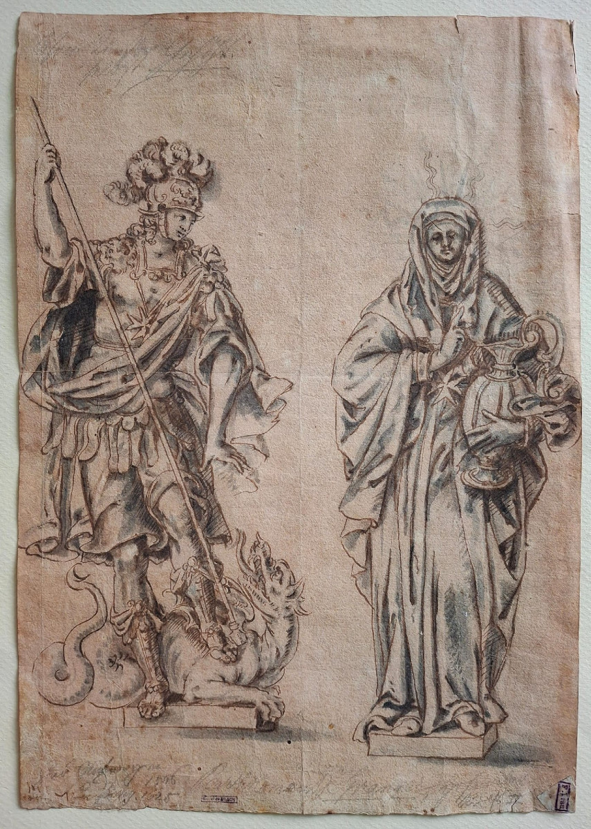 San Giorgio e la Samaritana, studio di due figure