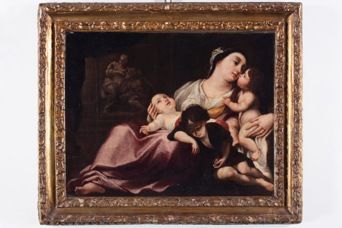 Carità romana, ambito di Carlo Cignani