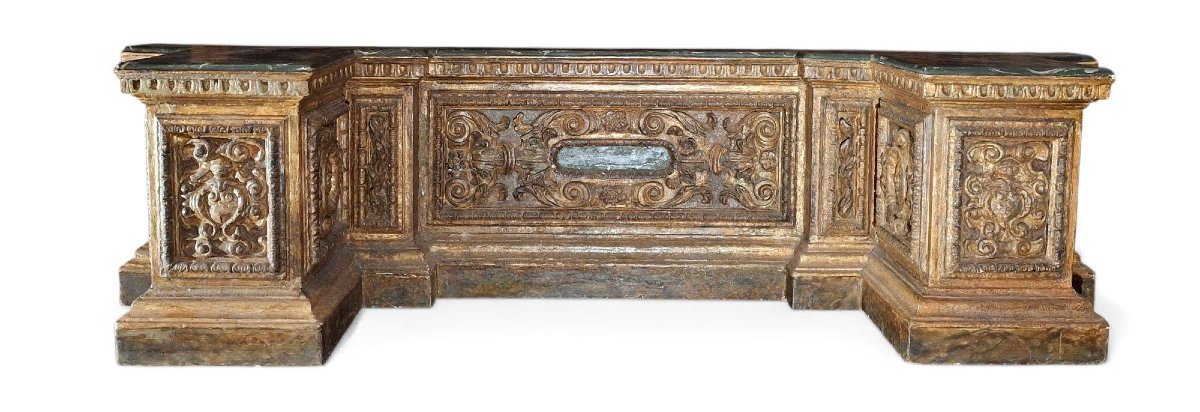 Basamento da cornice in legno dorato-photo-2