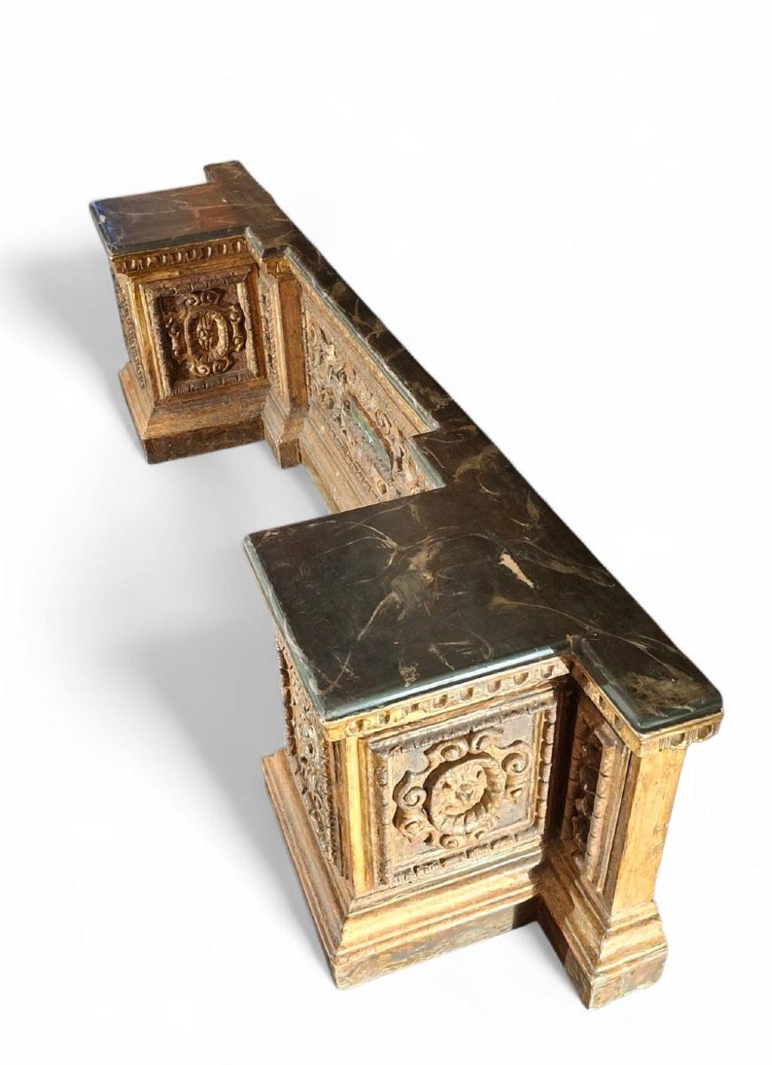 Basamento da cornice in legno dorato-photo-4