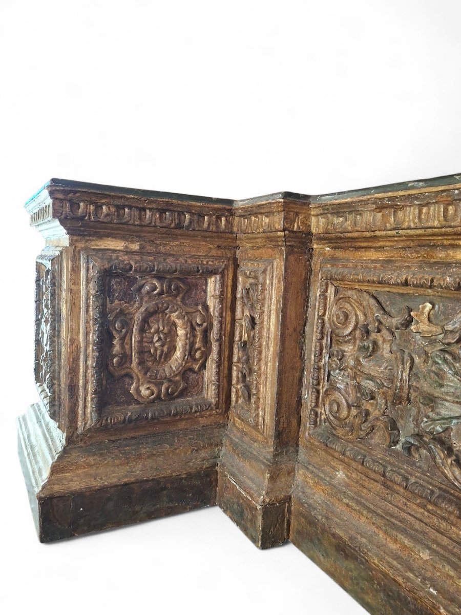 Basamento da cornice in legno dorato-photo-2