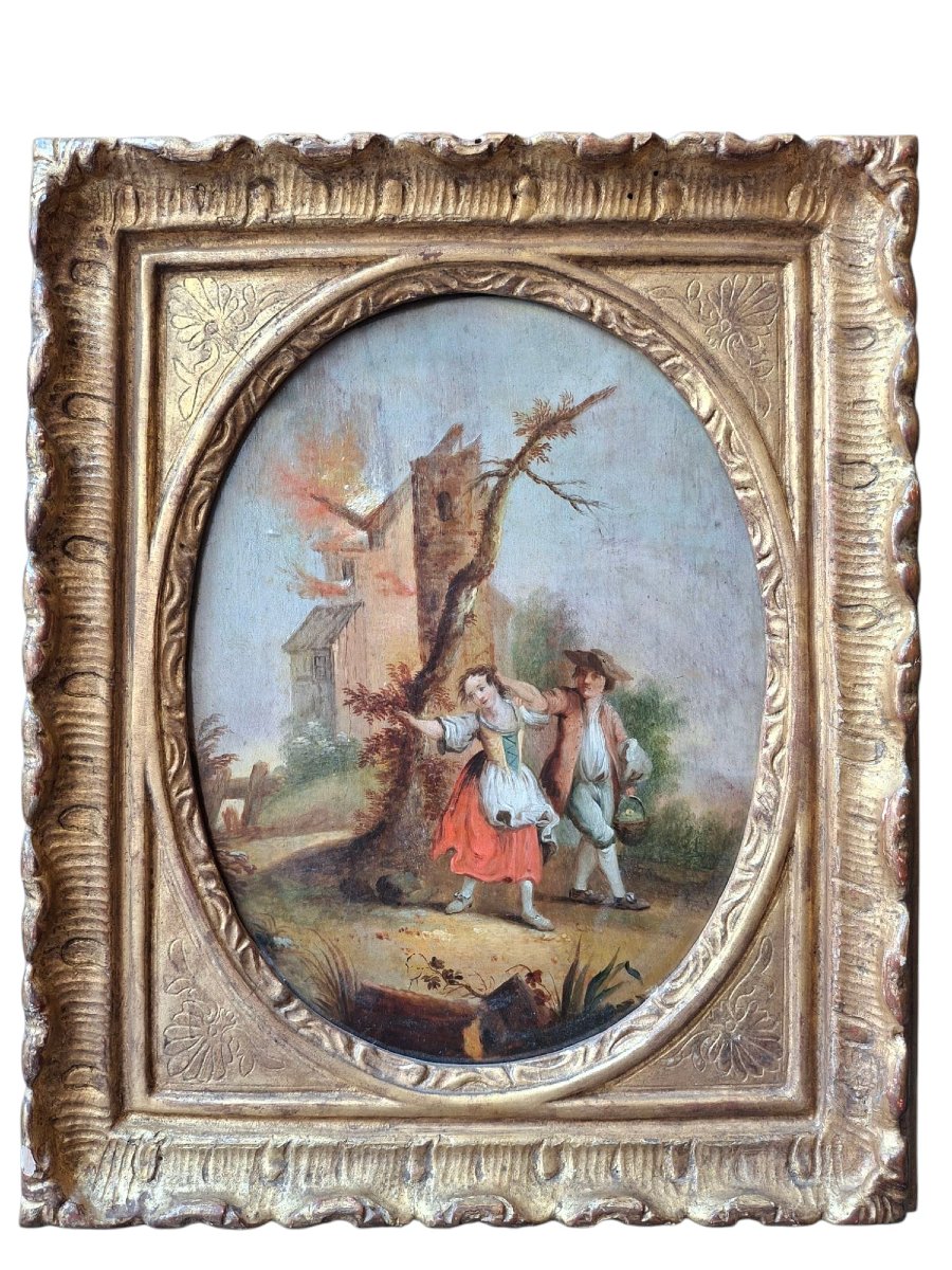 Coppia di dipinti raffiguranti scene animate-photo-2
