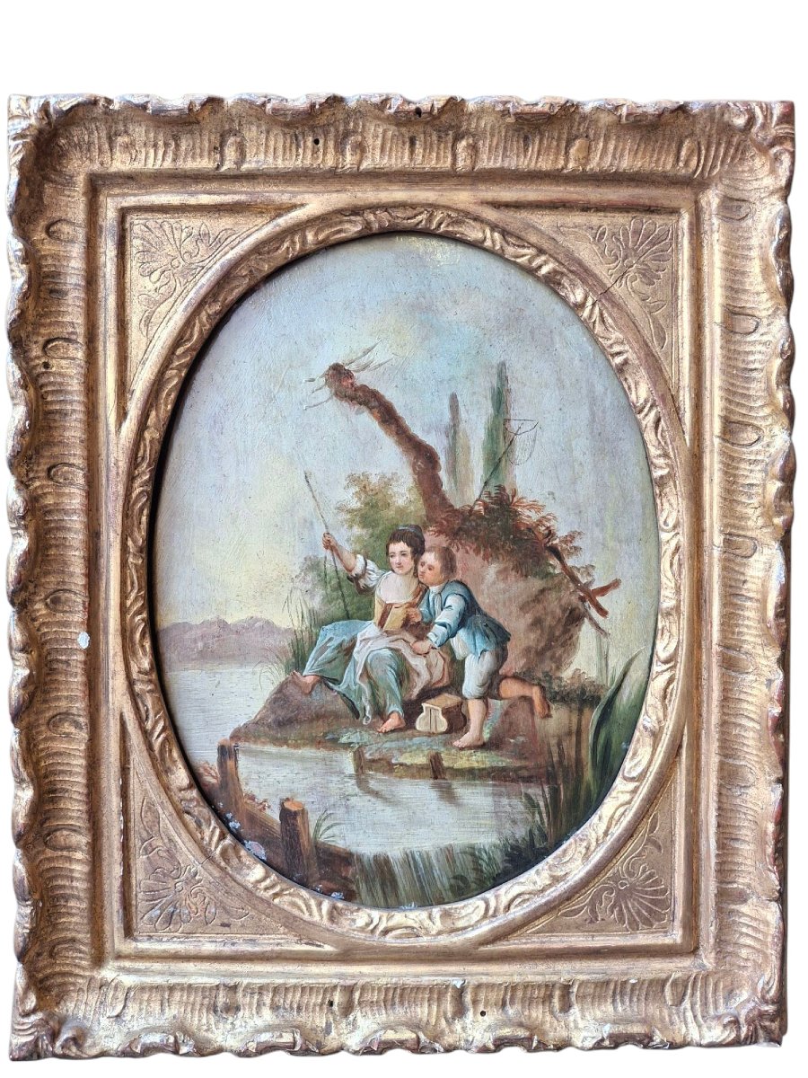 Coppia di dipinti raffiguranti scene animate-photo-3