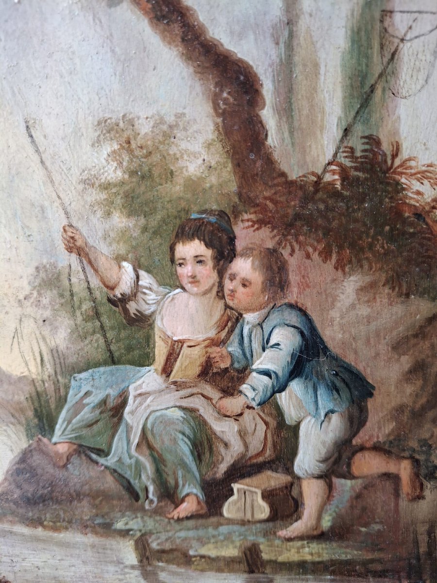 Coppia di dipinti raffiguranti scene animate-photo-2