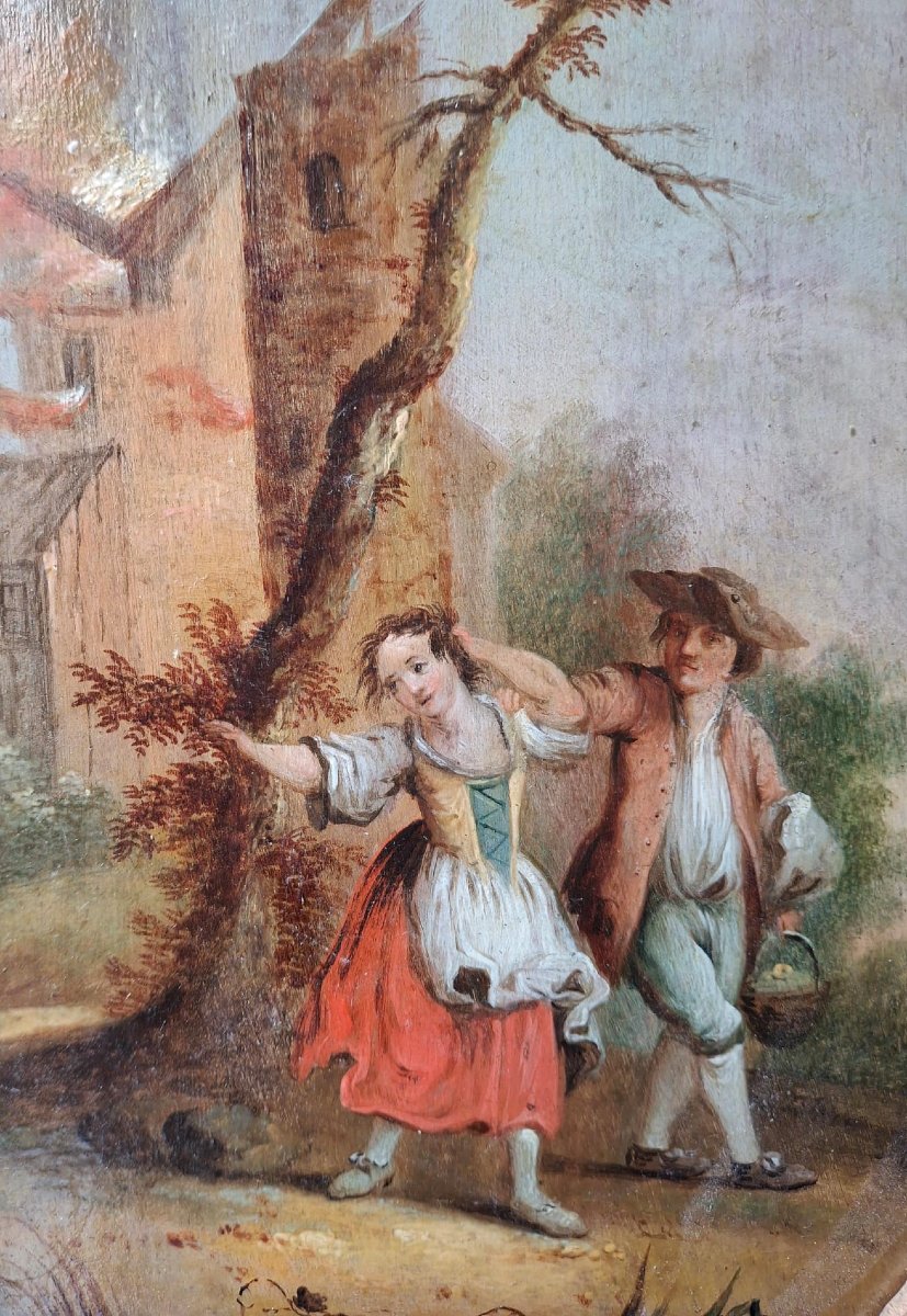 Coppia di dipinti raffiguranti scene animate-photo-4
