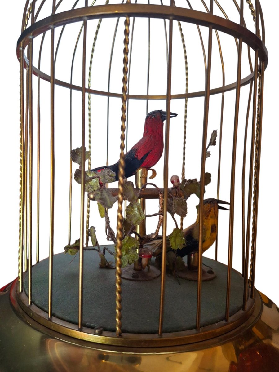 Carillon a gabietta con due uccellini automi-photo-4