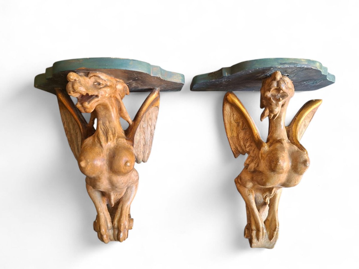 Coppia di sculture Arpie-photo-3