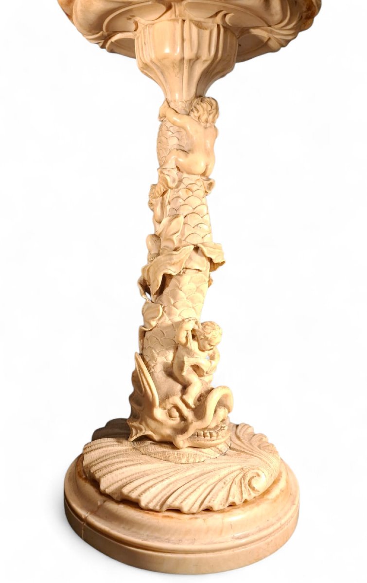 Grande calice con coperchio in avorio-photo-4