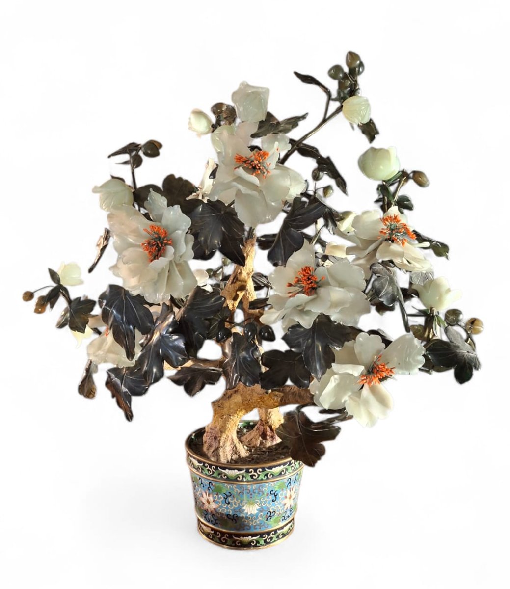 Bonsai di peonie in pietre dure-photo-1