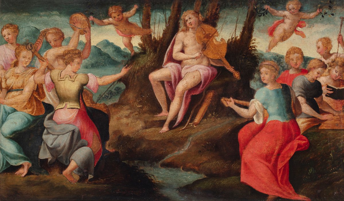 Apollo e le Muse, ambito di Frans Floris-photo-2