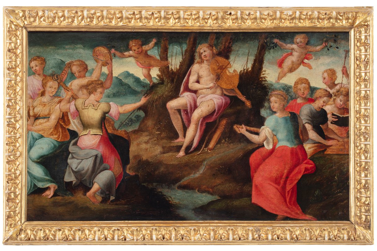 Apollo e le Muse, ambito di Frans Floris