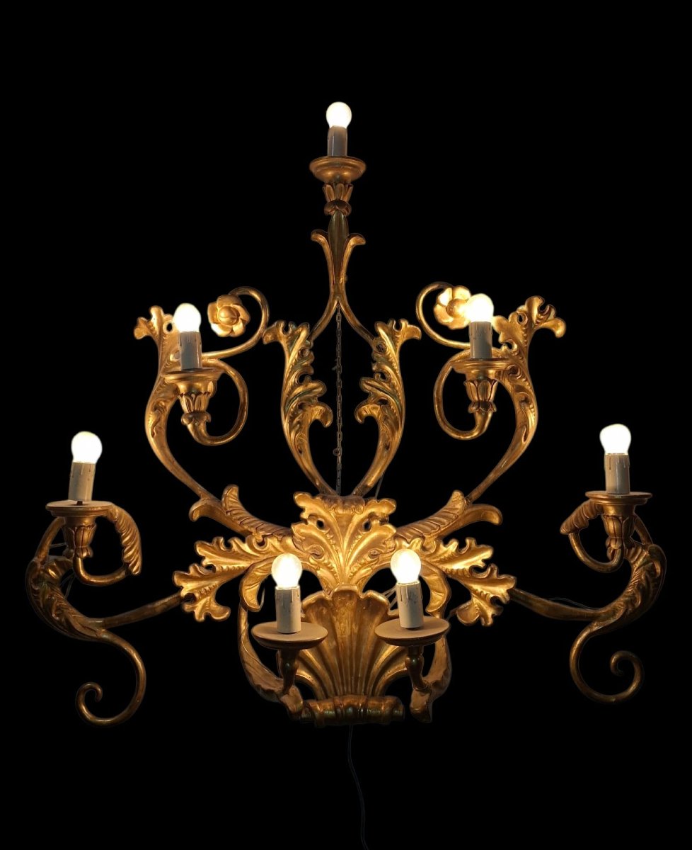 Grande applique in legno dorato