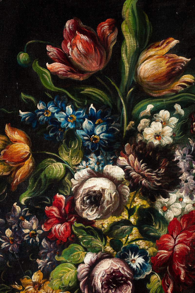 Coppia di Nature morte con fiori-photo-2