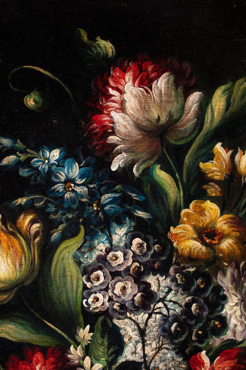 Coppia di Nature morte con fiori-photo-3