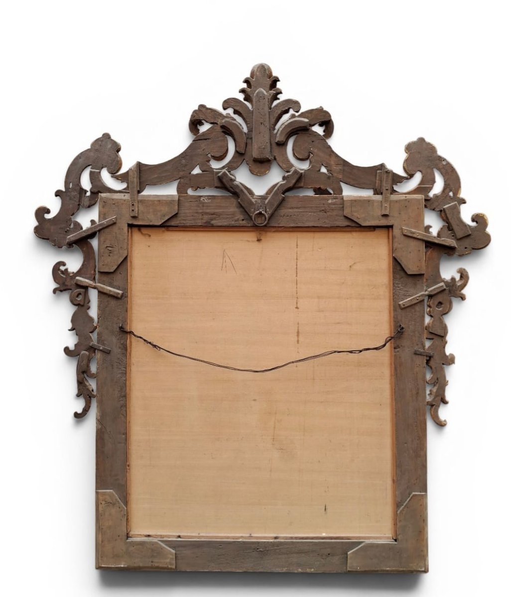 Grande specchiera in legno dorato-photo-1