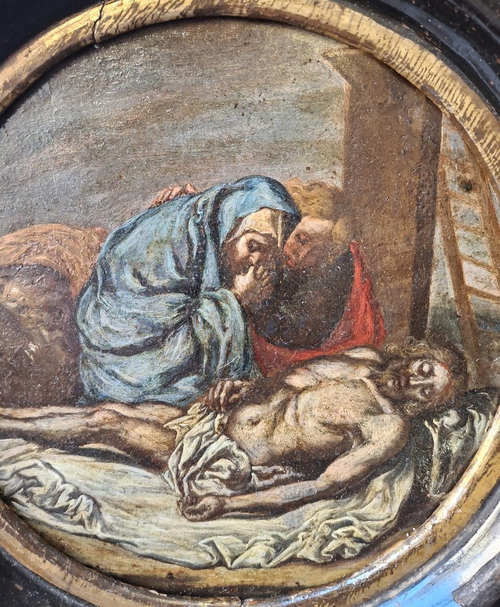 Coppia di dipinti rotondi-photo-1