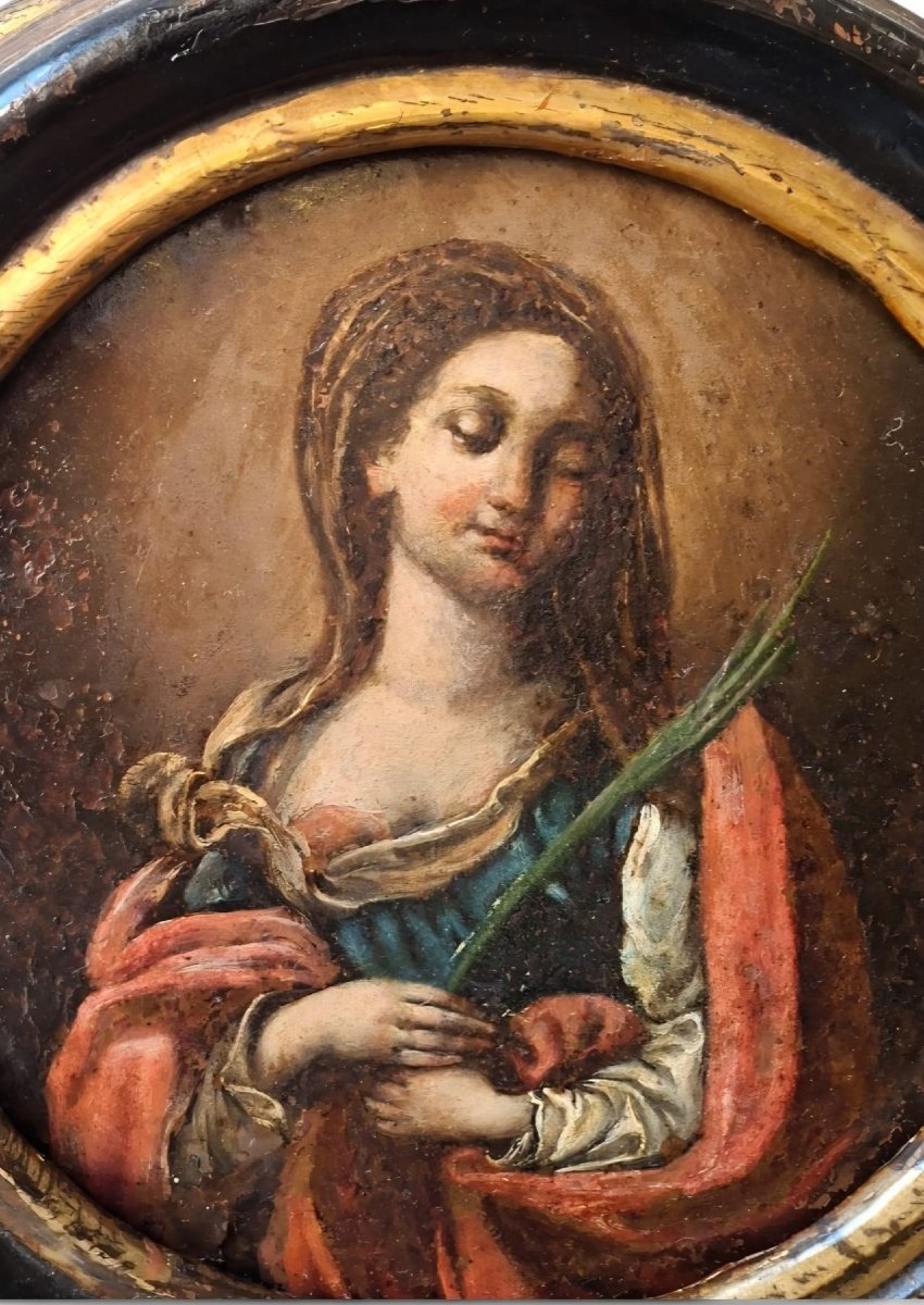 Coppia di dipinti rotondi-photo-2