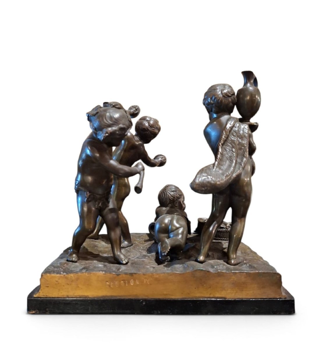 Gruppo in bronzo raffigurante putti-photo-3