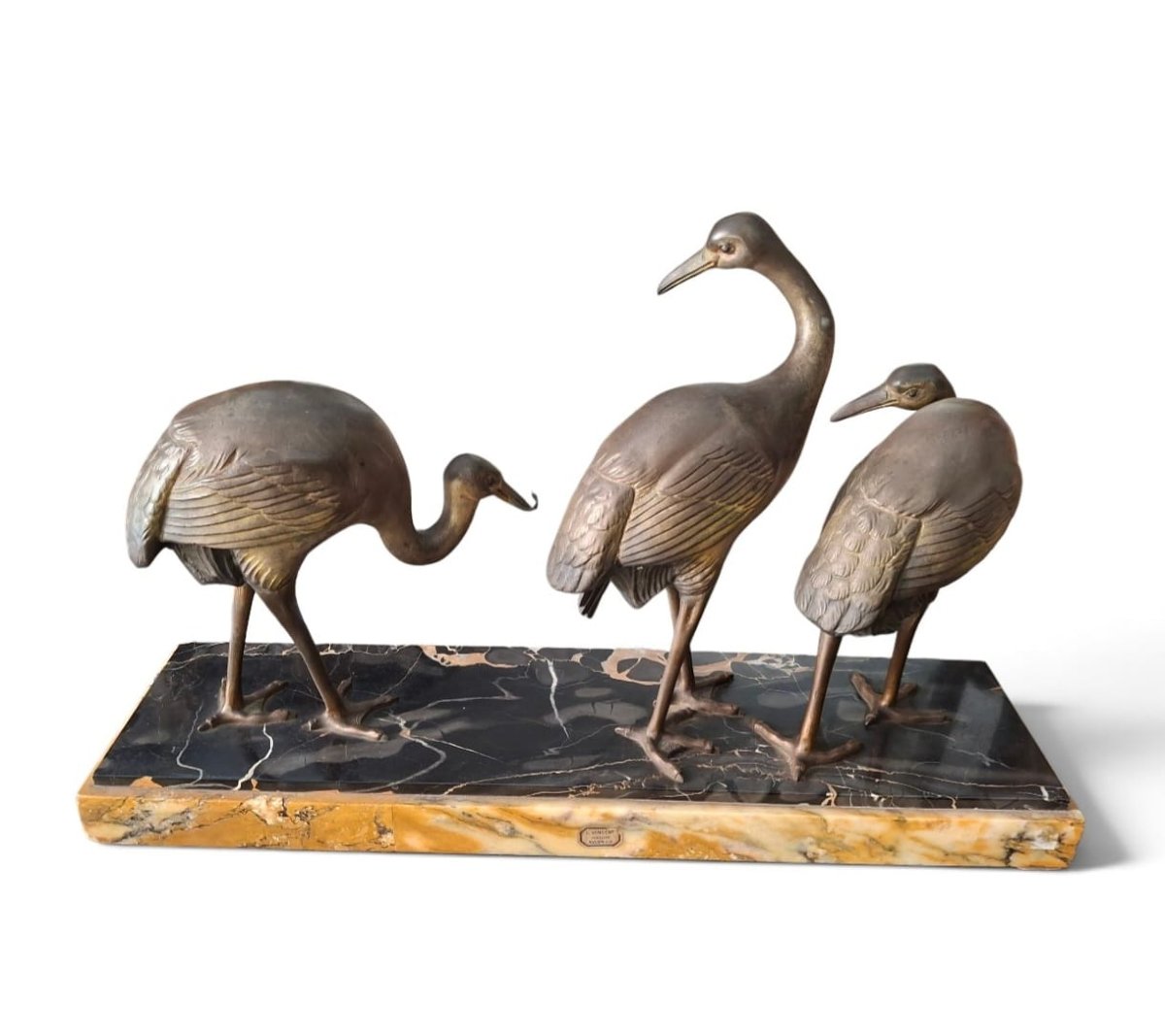 Gruppo scultoreo raffigurante tre Ibis-photo-3