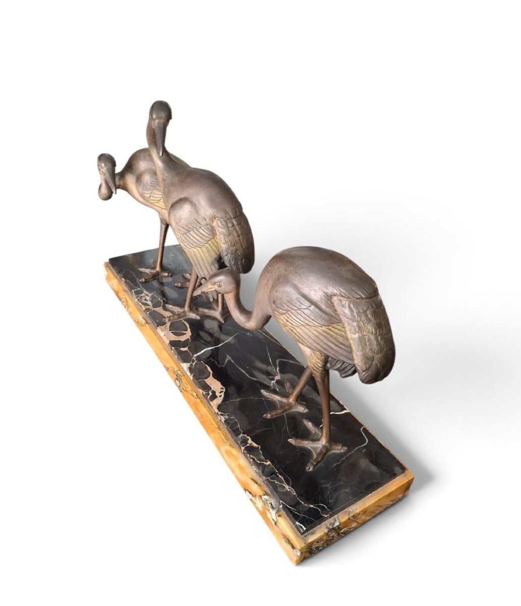 Gruppo scultoreo raffigurante tre Ibis-photo-4
