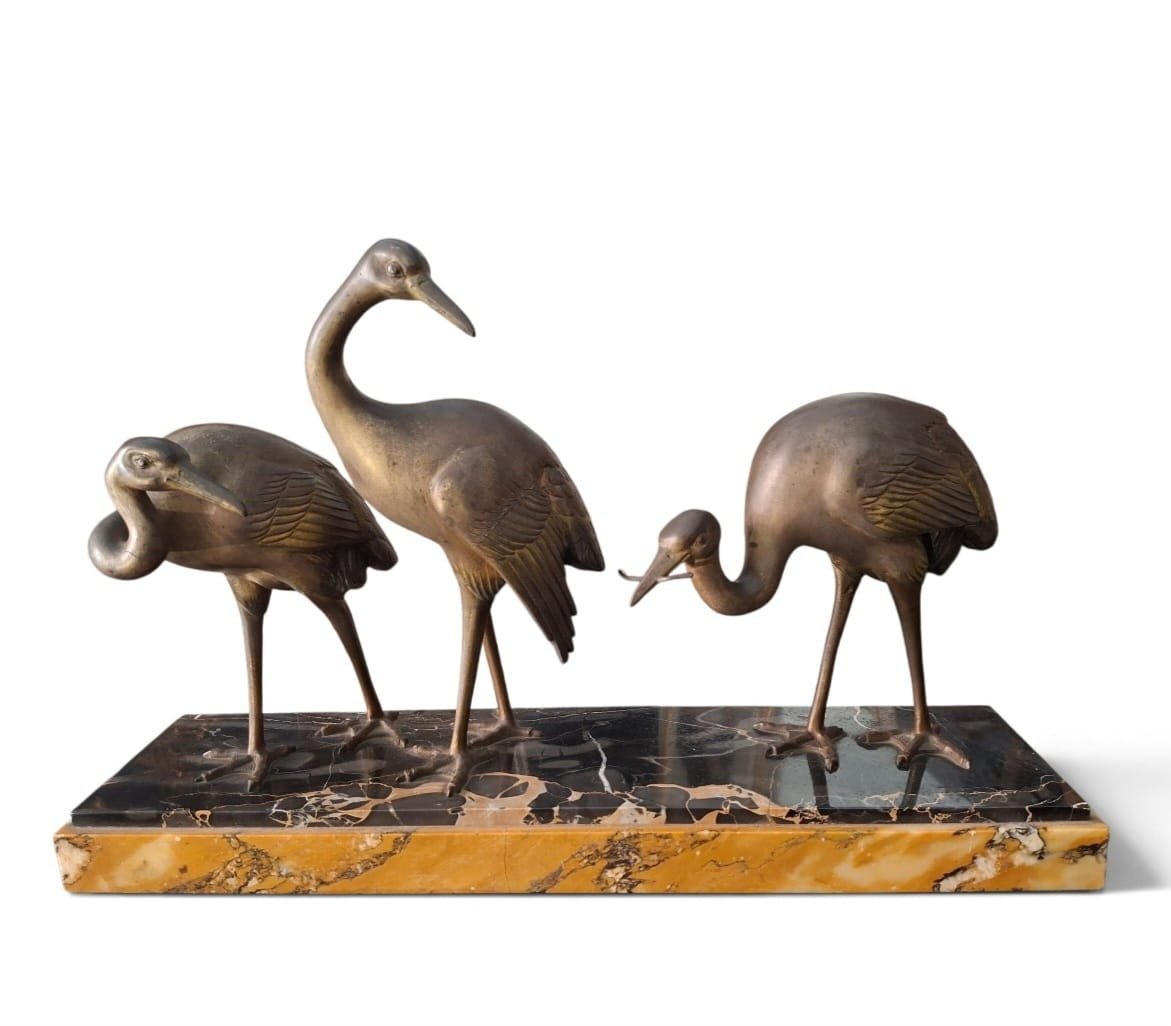 Gruppo scultoreo raffigurante tre Ibis