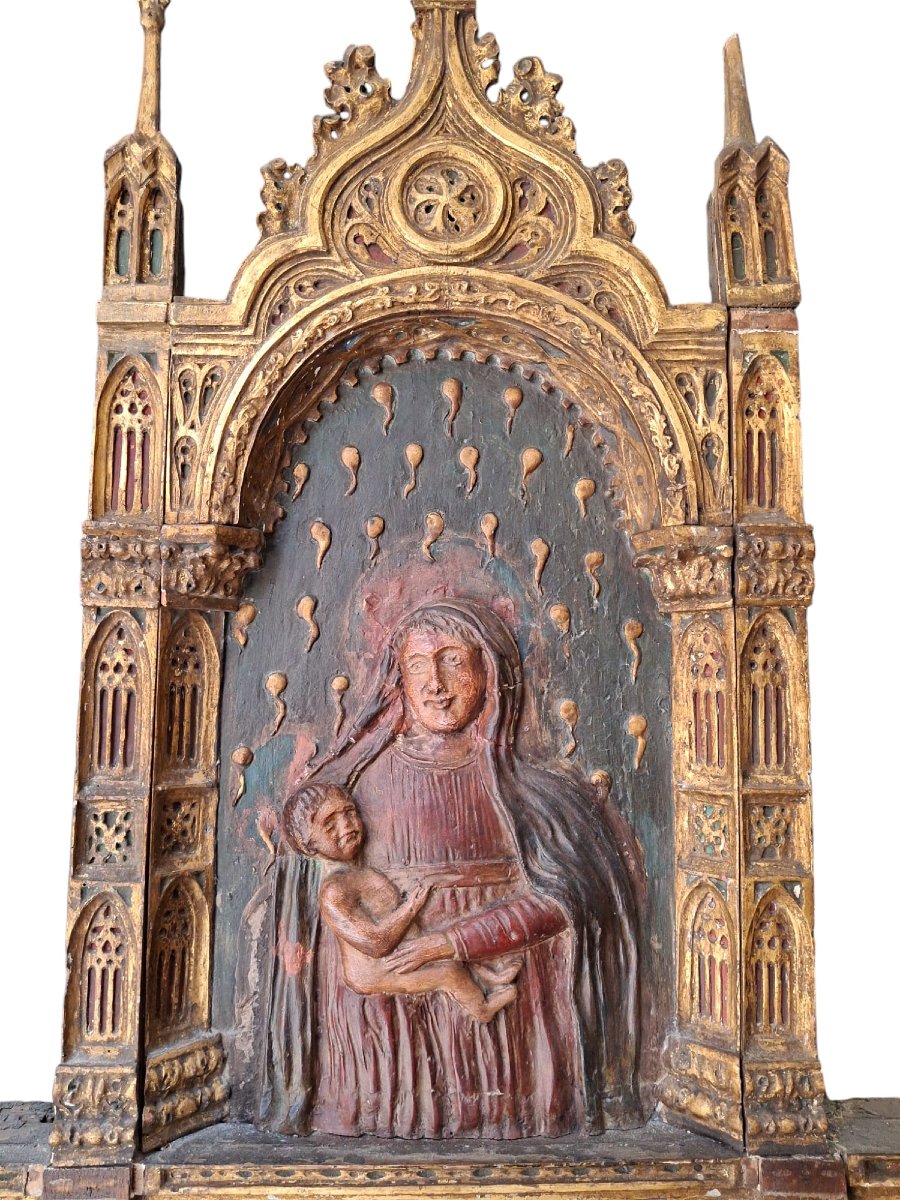 Edicola architettonica in legno dorato-photo-2