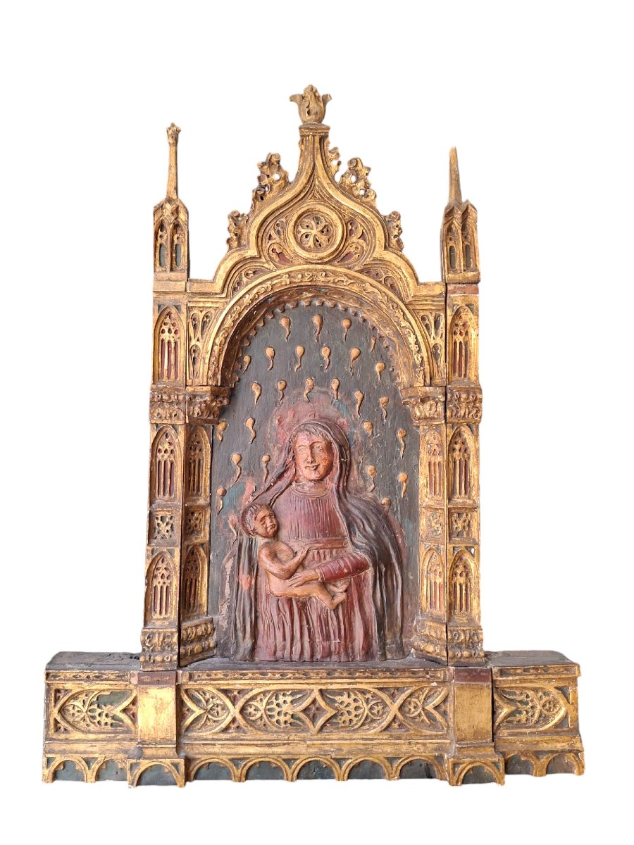 Edicola architettonica in legno dorato