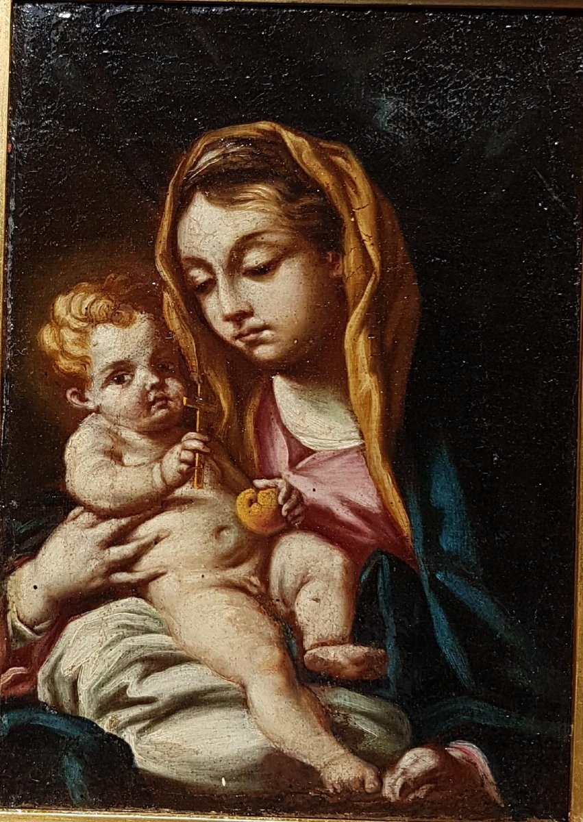 Madonna con Bambino, olio su tela-photo-2