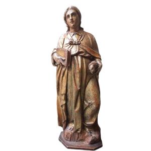 Scultura raffigurante Santo in legno