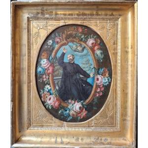 Sant'Ignazio di Loyola, olio su ardesia