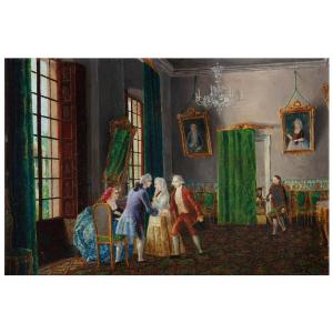 Interno del Settecento con figure
