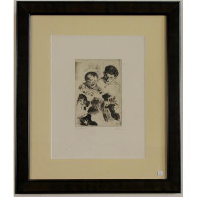 Maximilien Luce, Children Study, Advanced Tumble Signed