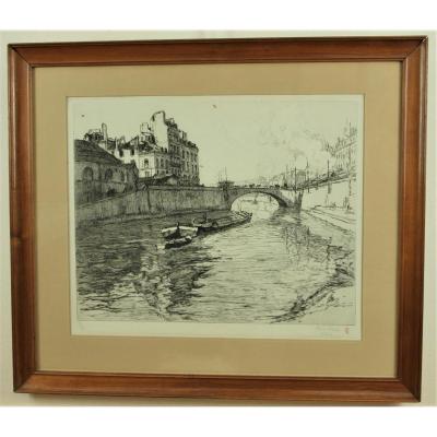 René Pinard, The Pont De La Poissonnerie In Nantes, Framed Print