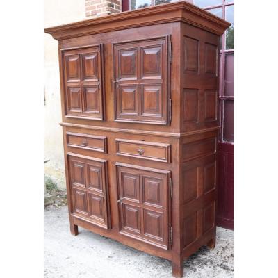 Louis XIII Light Walnut 4 Doors Buffet