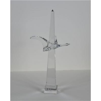 "passage To The Year 2000", Subject In Baccarat Crystal, Signed Serge Mansau