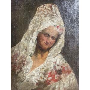 Entourage Of Francisco Goya ´the Ancient Encantadora Of The Mantilla' 1780 - 1800