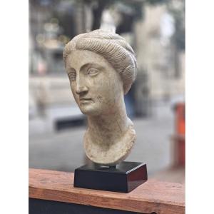 Roman Head Young Women Marble 2 Th Cent Ad Collection 'cahn' 