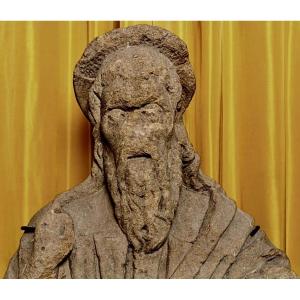 God The Father 'pediment Element' Limestone, Late Renaissance 15th-16th Centuries 