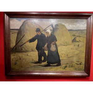 Eugène Laermans (1864-1940) Fieldwork 1908 Oil On Canvas 98 Cm X 68 Cm 