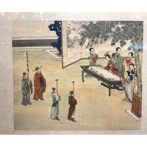 Ten Silk Paintings From The Late Qing Dynasty, 1870-1900 (imperial Scene)