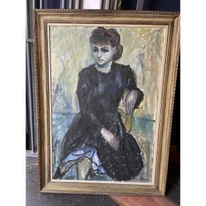 Duncan Grant ( 1885 - 1978 ) Presumed Portrait Of Vanessa Bell Circa 1940