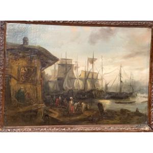Collection Van Caloen De Basseghem 1838 ' Entourage Of William Turner Port Istanbul' Etude