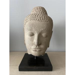 Siam ' Ayuthya ' 16 Es - 17 Es ( Beige Stoneware Head ) Certificate Michel Cohen